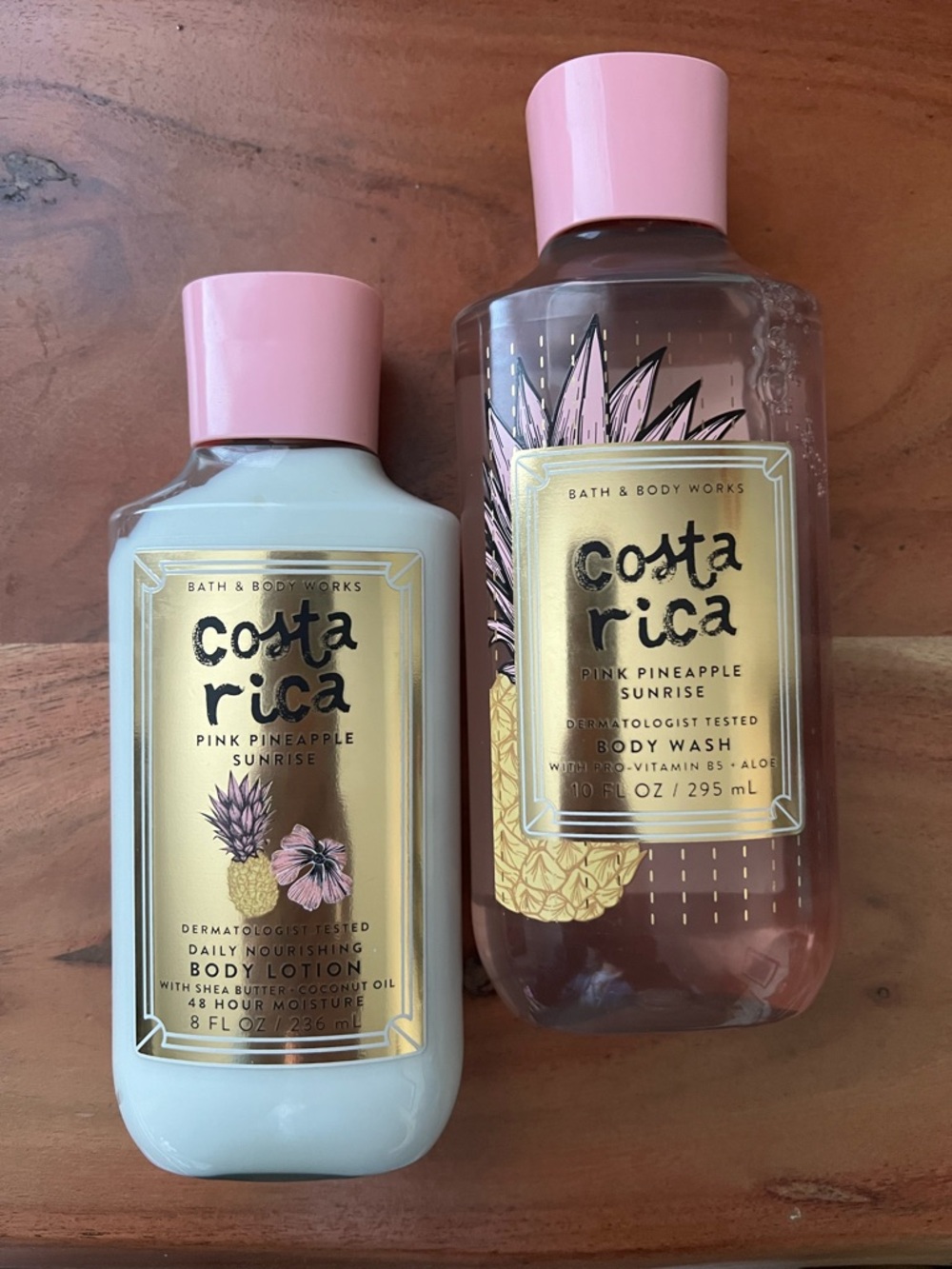 Bath & Body Works Costa Rica Pink Pineapple Sunrise Body Wash and Body Lotion